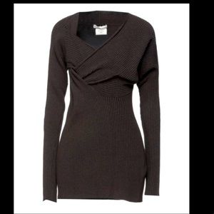 Bottega Veneta V-Neck Twist Knit Sweater Size 38